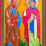 Икона апостола Павла и великомученицы Маргариты с частицами их мощей